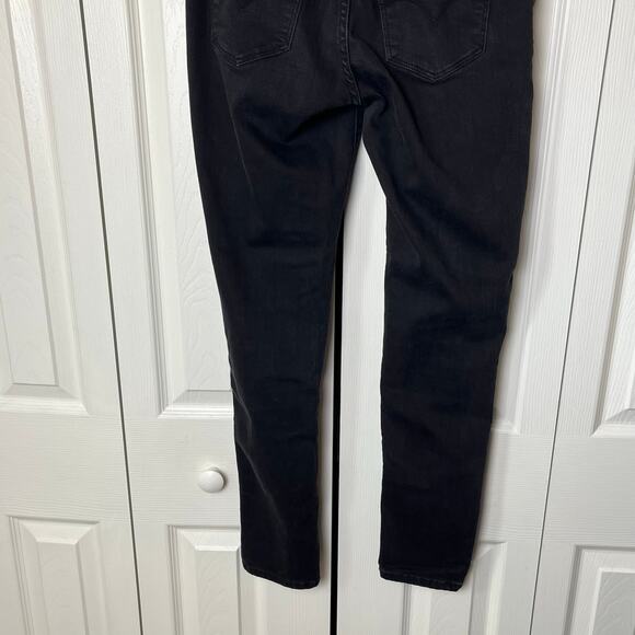 Levi's 711 Skinny Jeans Black 28 Distressed Ripped Knee - Picture 10 of 11